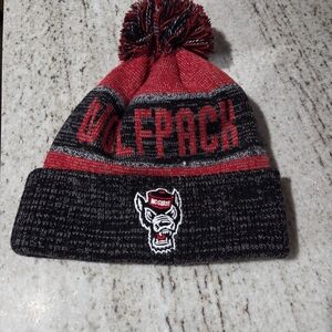 STATE Wolfpack Kids Knit Pom Beanie - Red & Black